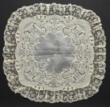 Embroidered Handkerchief, 18th century. Creator: Unknown