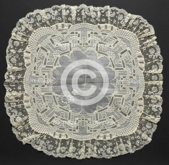 Embroidered Handkerchief, 18th century. Creator: Unknown.