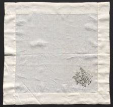 Embroidered Handkerchief, 19th century. Creator: Unknown