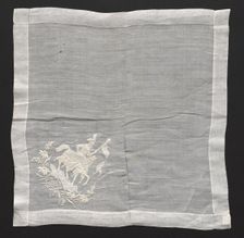 Embroidered Handkerchief, 19th century. Creator: Unknown