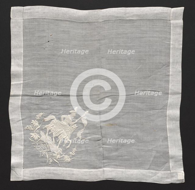 Embroidered Handkerchief, 19th century. Creator: Unknown.