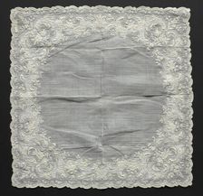 Embroidered Handkerchief, 19th century. Creator: Unknown