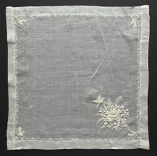 Embroidered Handkerchief, 19th century. Creator: Unknown