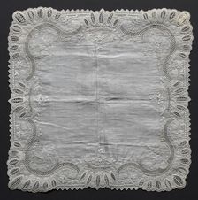 Embroidered Handkerchief, 19th century. Creator: Unknown