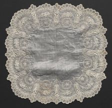 Embroidered Handkerchief, 19th century. Creator: Unknown