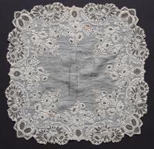 Embroidered Handkerchief, 19th century. Creator: Unknown