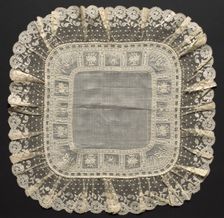 Embroidered Handkerchief, early 19th century. Creator: Unknown