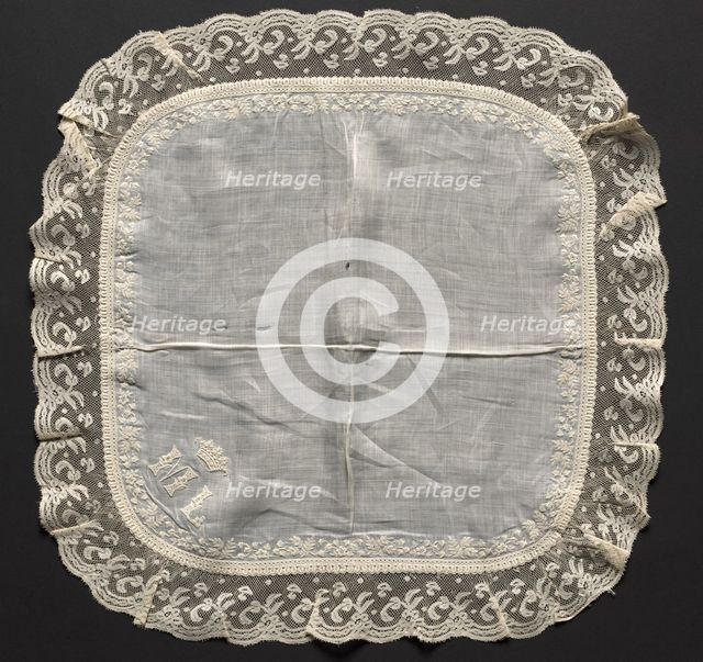 Embroidered Handkerchief, early 19th century. Creator: Unknown.