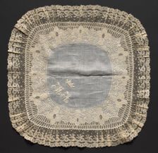 Embroidered Handkerchief, second half of 19th century. Creator: Unknown