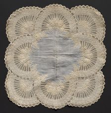 Embroidered Handkerchief, second half of 19th century. Creator: Unknown