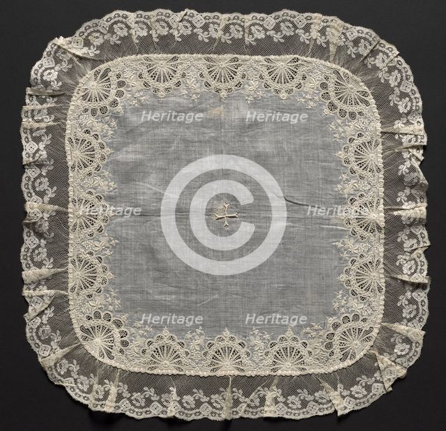 Embroidered Handkerchief, second half of 19th century. Creator: Unknown.
