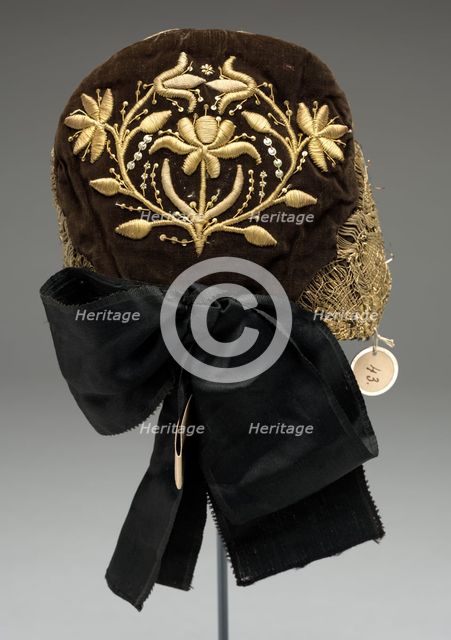 Embroidered Headdress, 1700s. Creator: Unknown.