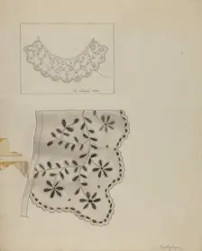 Embroidered Linen Collar, 1935/1942. Creator: Grace Halpin