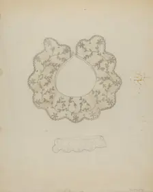 Embroidered Linen Collar, c. 1936. Creator: Grace Halpin