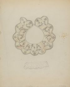 Embroidered Linen Collar, c. 1936. Creator: Grace Halpin