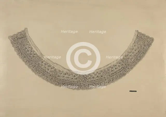 Embroidered Linen Collar, c. 1937. Creator: Edith Miller.