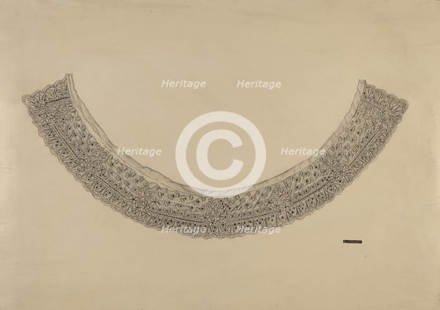 Embroidered Linen Collar, c. 1937. Creator: Edith Miller.