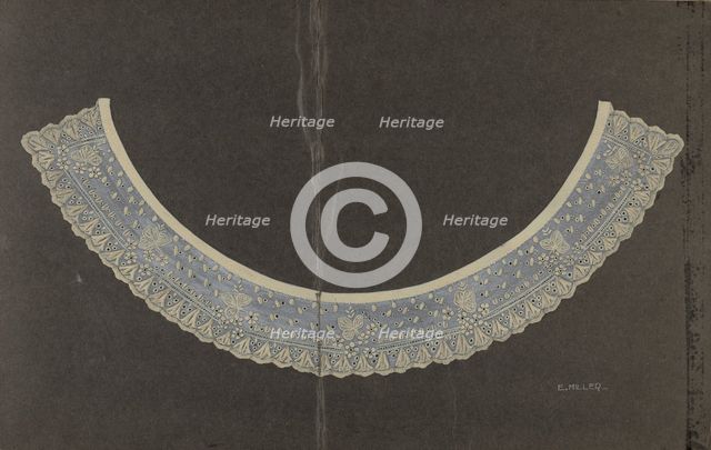 Embroidered Linen Collar, c. 1937. Creator: Edith Miller.