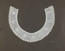 Embroidered Linen Collar, c. 1937. Creator: Edith Miller