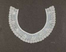Embroidered Linen Collar, c. 1937. Creator: Edith Miller