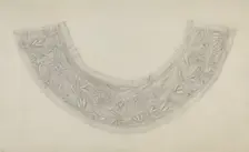Embroidered Linen Collar, c. 1938. Creator: Edith Miller