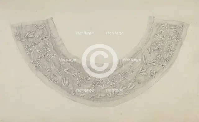 Embroidered Linen Collar, c. 1938. Creator: Edith Miller.