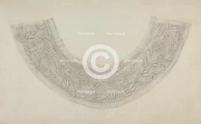 Embroidered Linen Collar, c. 1938. Creator: Edith Miller.
