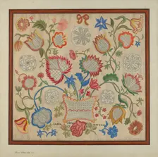Embroidered Sampler, c. 1937. Creator: Vincent P. Rosel