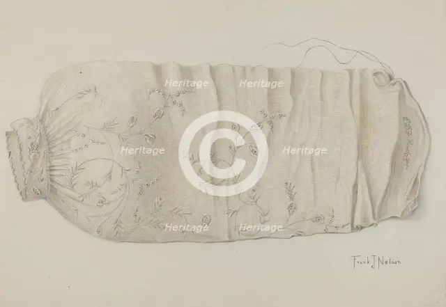 Embroidered sleeve, c. 1938. Creator: Frank Nelson.