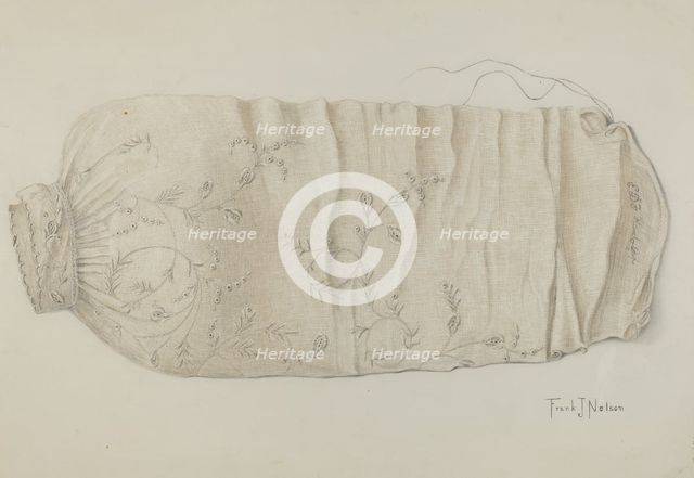 Embroidered sleeve, c. 1938. Creator: Frank Nelson.