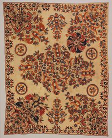 Embroidered Square, 1800s. Creator: Unknown