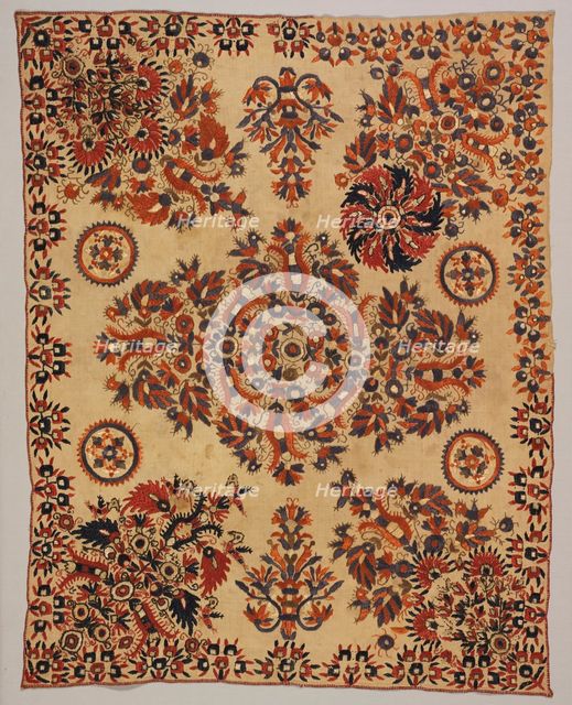 Embroidered Square, 1800s. Creator: Unknown.