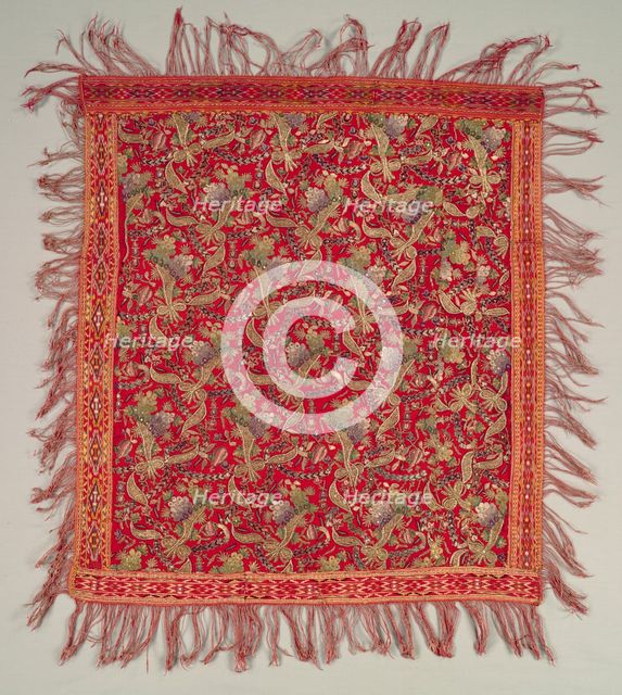 Embroidered Square, 18th-19th century. Creator: Unknown.