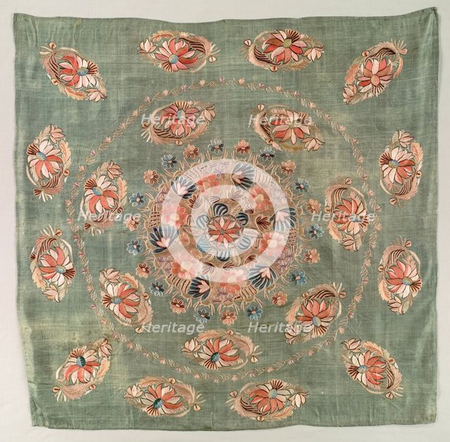 Embroidered Square, 19th century. Creator: Unknown.
