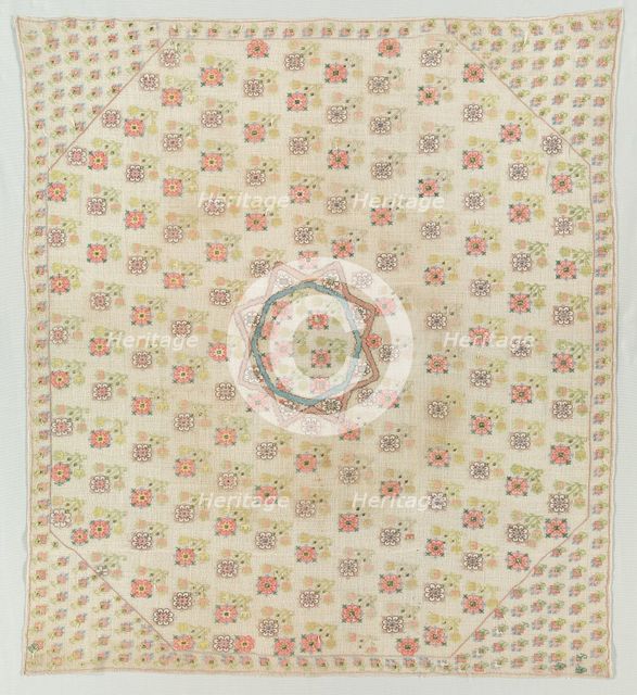 Embroidered Square, 19th century. Creator: Unknown.