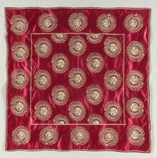Embroidered Square, 19th century. Creator: Unknown
