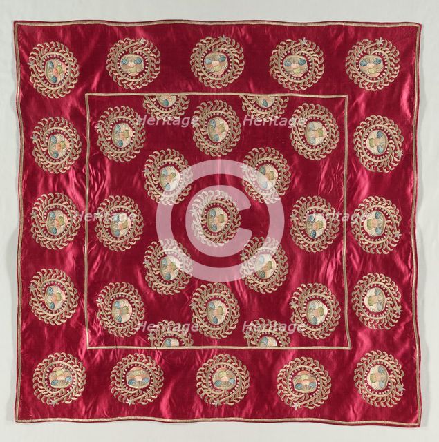 Embroidered Square, 19th century. Creator: Unknown.