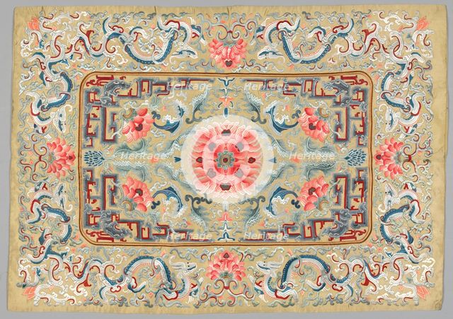 Embroidered Square, late 1800s. Creator: Unknown.