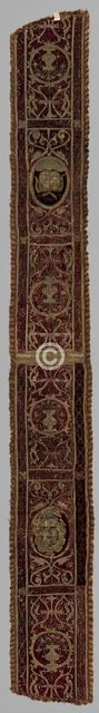 Embroidered Strip of Velvet, 16th century. Creator: Unknown.