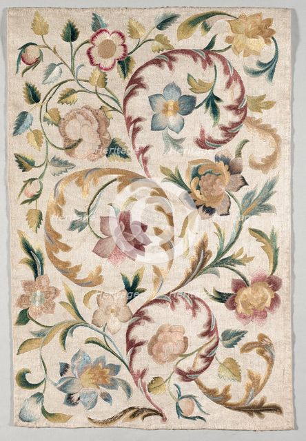 Embroidered Panel, 1800s. Creator: Unknown.