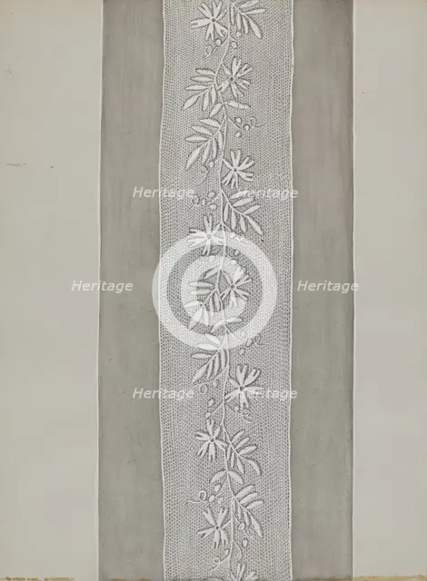 Embroidered Panel for Sleeve, c. 1936. Creator: Gordena Jackson.