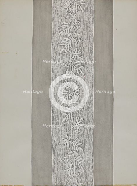 Embroidered Panel for Sleeve, c. 1936. Creator: Gordena Jackson.