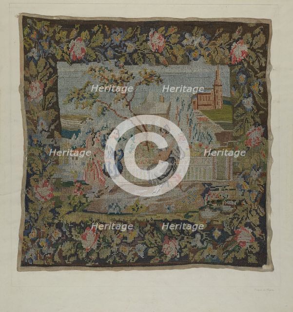 Embroidered Picture, 1935/1942. Creator: Frank J Mace.