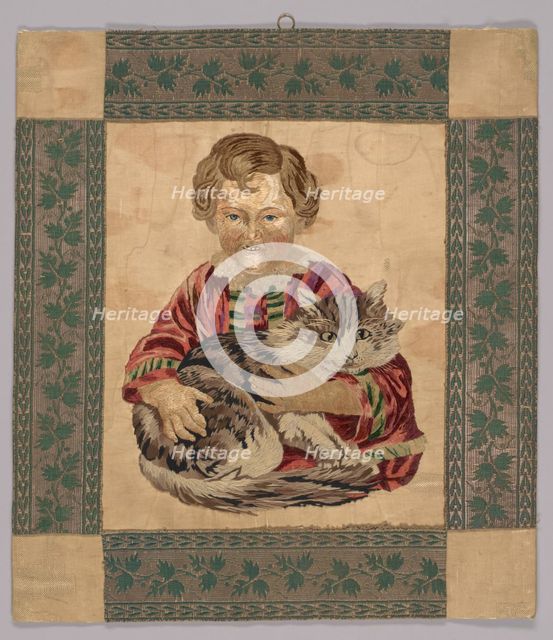 Embroidered picture, 19th century. Creator: Unknown.
