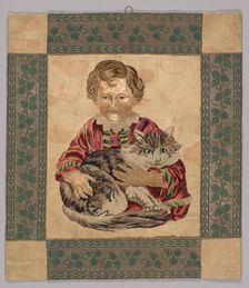 Embroidered picture, 19th century. Creator: Unknown