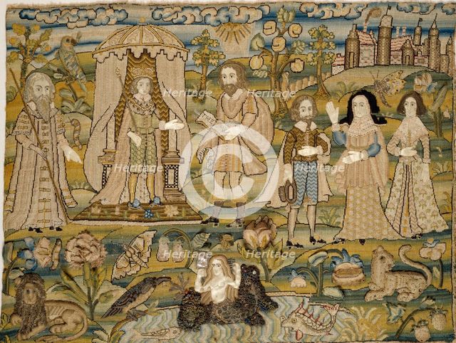 Embroidered picture: The Proclamation of Solomon, mid-17th century. Artist: Unknown.