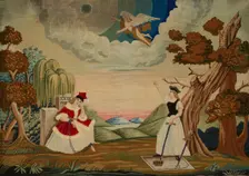 Embroidered picture-allegorical scene with the personification of Poland, after 1831. Creator: Unknown