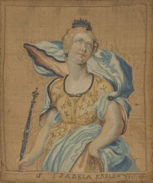 Embroidered picture-Blessed Isabelle of France, 1814. Creator: A.Risakoska