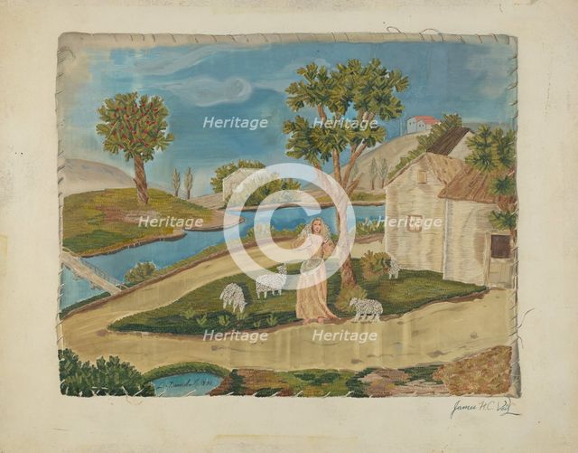 Embroidered Picture, c. 1937. Creator: Vail, James H.C..