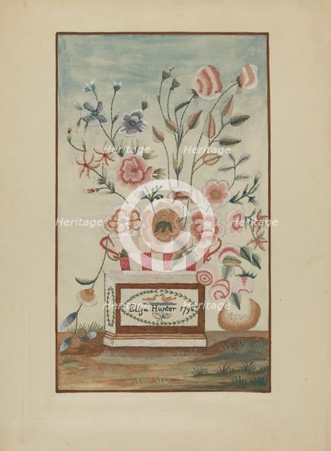 Embroidered Picture, c. 1937. Creator: Jules Lefevere.